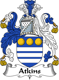 English Coat of Arms for the family Atkins