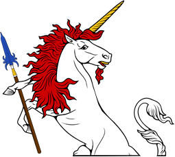 Demi Unicorn Regardant Hold Pique de Guarde