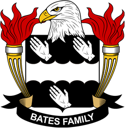 Coat of arms used by the Bates family in the United States of America