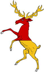 Stag Rampant Per Fesse