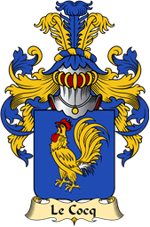 French Family Coat of Arms (v.23) for Cocq (le)