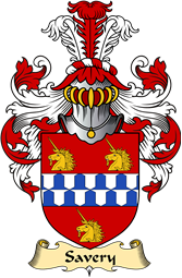 English Coat of Arms (v.23) for the family Savery