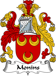 English Coat of Arms for the family Monins