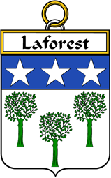 French Coat of Arms Badge for Laforest (Forest de la)