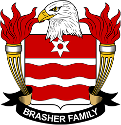 Coat of arms used by the Brasher family in the United States of America