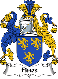 English Coat of Arms for the family Fines