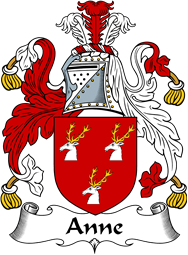 English Coat of Arms for the family Anne