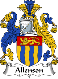 English Coat of Arms for the family Allenson