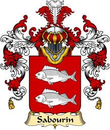 French Family Coat of Arms (v.25) Sabourin (dit de la Perche)
