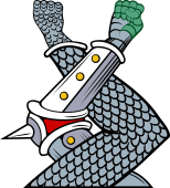 Two dexter arms embowed gauntleted one in mail one in the other in armour TMP 2