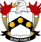 Coat of arms used by the Bond family in the United States of America