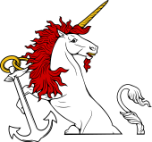 Demi Unicorn Regardant Holding Anchor