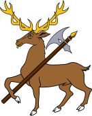 Stag Trippant Holding Halberd