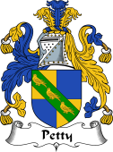 English Coat of Arms for the family Petty or Pettie