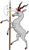 Antelope Rampant Halberd Betw the Forepaws