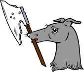 Greyhound Hd Holding Battle Axe