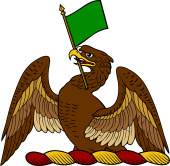 Demi Eagle Holding Banner and Pole