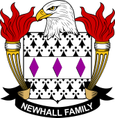 Coat of arms used by the Newhall family in the United States of America