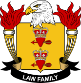 Coat of arms used by the Law family in the United States of America