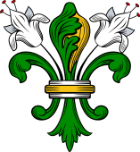 Fleur de Lis Fleuree with Lillies (2)