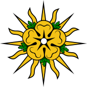 Heraldic Rose Rayonnee